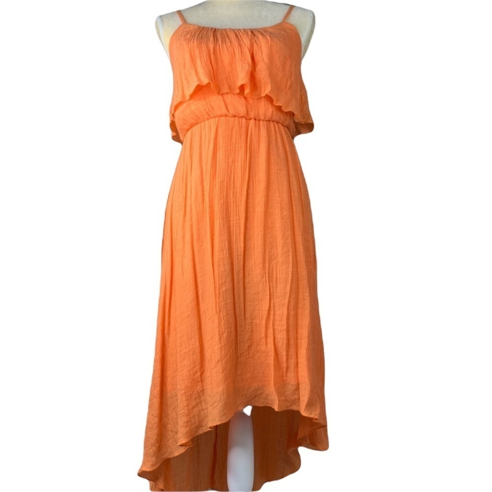 Studio Y Bright Orange High Low Handkerchief Dress Size Small New without Tag